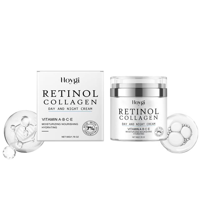 Hoygi Retinol Collagen Day and Night Cream - Moisturizes Hydrates Firms Nourishes and Softens Skin Restoring Youthful Glow