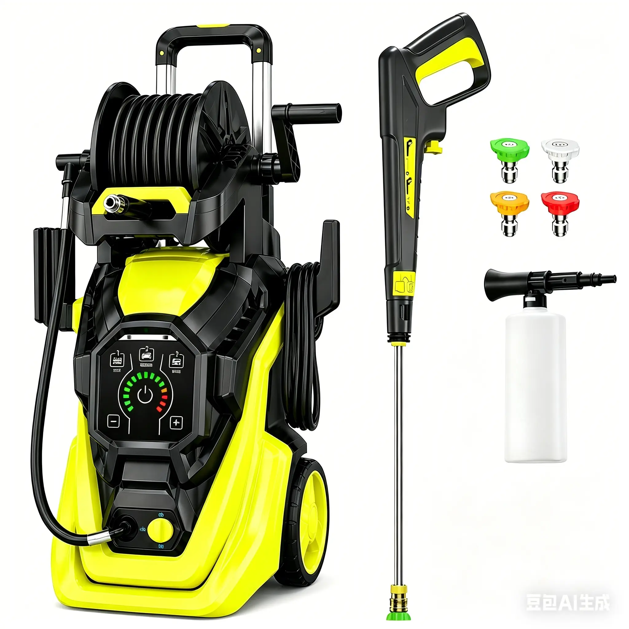 5560PSI MAX 3.0GPM Electric Pressure Washer, 15 Level Adjustable Touch Screen, High-Pressure Multi-Surface Performance, with 4 Quick Connect Nozzles, 500ML Foam Cannon, Stainless Steel Lance and Total Stop System for Car Wash, Home, Patio Cleaning