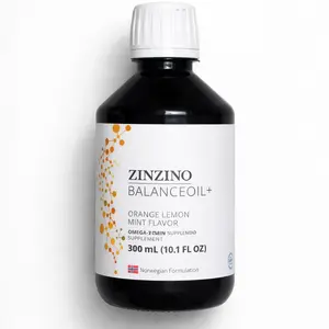 Liquid Omega 3 + Vitamin D Supplement, Citrus Mint Flavor, Daily Wellness Oil, 300ml