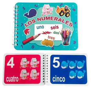 Spanish Alphabet and Number Learning Book, Prechool Materials, Preschool Learning Materials, Colorful Flashcards, Interactive Learning, Safe Eco-Friendly Material