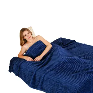 Seasonal Striped Flannel Blanket, Soft Warm Multiple Colors Available, Ideal for Bed Sofa, Travel Home Decor Daily Use, Easter Gift, Multifunctional Blanket