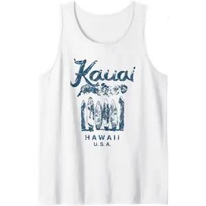 Hawaii Kauai Vintage Hawaiian Surfing Retro Tank Top