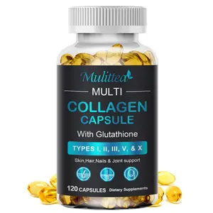 Mulittea Collagen & Glutathione Capsules with Biotin, Antioxidant Support for Skin Brightening, Healthy Hair, Nails & Skin Wellness