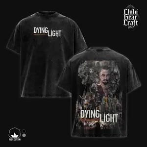 Dying Light Shirt Good Night Good Luck Rais Survivors Poster Vintage Washed Oversized T-Shirt Hoodie Survival Horror Gaming Graphic Tee Faded Post Apocalyptic Streetwear Y2K Merch Gift For Fan Clothes