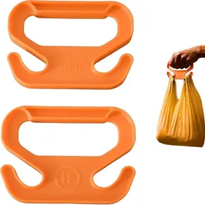 Handle Magic - Set of 2 Bag Carriers | Ergonomic Grip and Bag Holder | Pocket Size | Lightweight & Comfortable for Shopping & Travel - Made in USA (Orange, Blue, Violet)