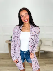 Life is a Party Knit Long Sleeve Avery Mae Cardigan - Multiple Colors, True to Size, Very Stretchy, Functional Pockets, 100% Acrylic, Confetti Knit Pattern, Cozy Layer, Versatile Silhouette
