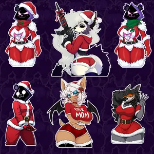Holiday Anime Sticker Pack – Festive Cartoon Vinyl Stickers for Christmas Gifts, Laptops & Water Bottles