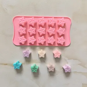 Silicone Baking Mold, 15-Cavity Star Shape Mould for Chocolate, Desserts, Cookies, DIY Non-Stick Bakeware, Perfect for Home Cooking & Baking
