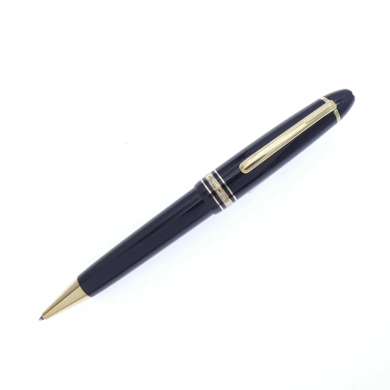 Pre-owned Montblanc Gold-plated Small Leather Goods Meisterstück Ballpoint Pen