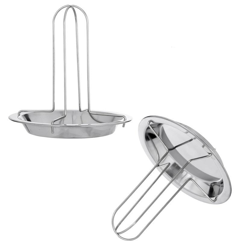 Outdoor charcoal-grilled chicken rack: non-stick, thickened, foldable, portable, and detachable vertical roasting stand.