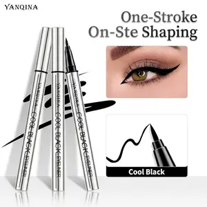Yanqina Cosmetic Makeup Liquid Eyeliner Pen - Waterproof, Ultra-Fine Tip, Smudge-Resistant, 0.5 ml, Beginner-Friendly, Quick-Drying, Rich Black Tone, Ergonomic Design, Single Item