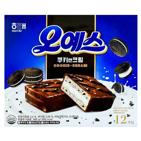 HAITAI Oh yes! Cookie and Cream Cakes/Choco Cake/Pistachio Chocolate Cake – Soft & Creamy, Individually Wrapped, Rich Chocolate Coating，Shareable family snacks