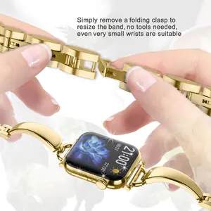 BUREI D-Shaped Bracelet Strap Stainless Steel Band for iWatch Series 1-11/SE/SE2/Ultra/Ultra2 (38-49mm) - Adjustable Fashion Design for Women & Men (Watch Not Included)#TikTokShopHolidayHaul