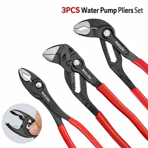 3PCS Water Pump Pliers Set 7/10/12 Inch Adjustable Groove Joint Plier Non-slip Grip Plumbing Repair Tool for Home Use