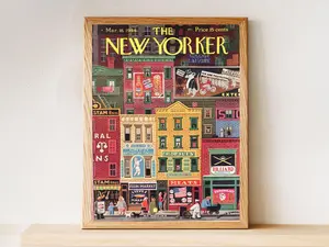 [SALE UP TO 40%] [Unframed] The New Yorker Vintage Cover poster, Retro Cityscape Illustration, 1944 Magazine Cover, Nostalgic Wall Art, Urban Scene Poster