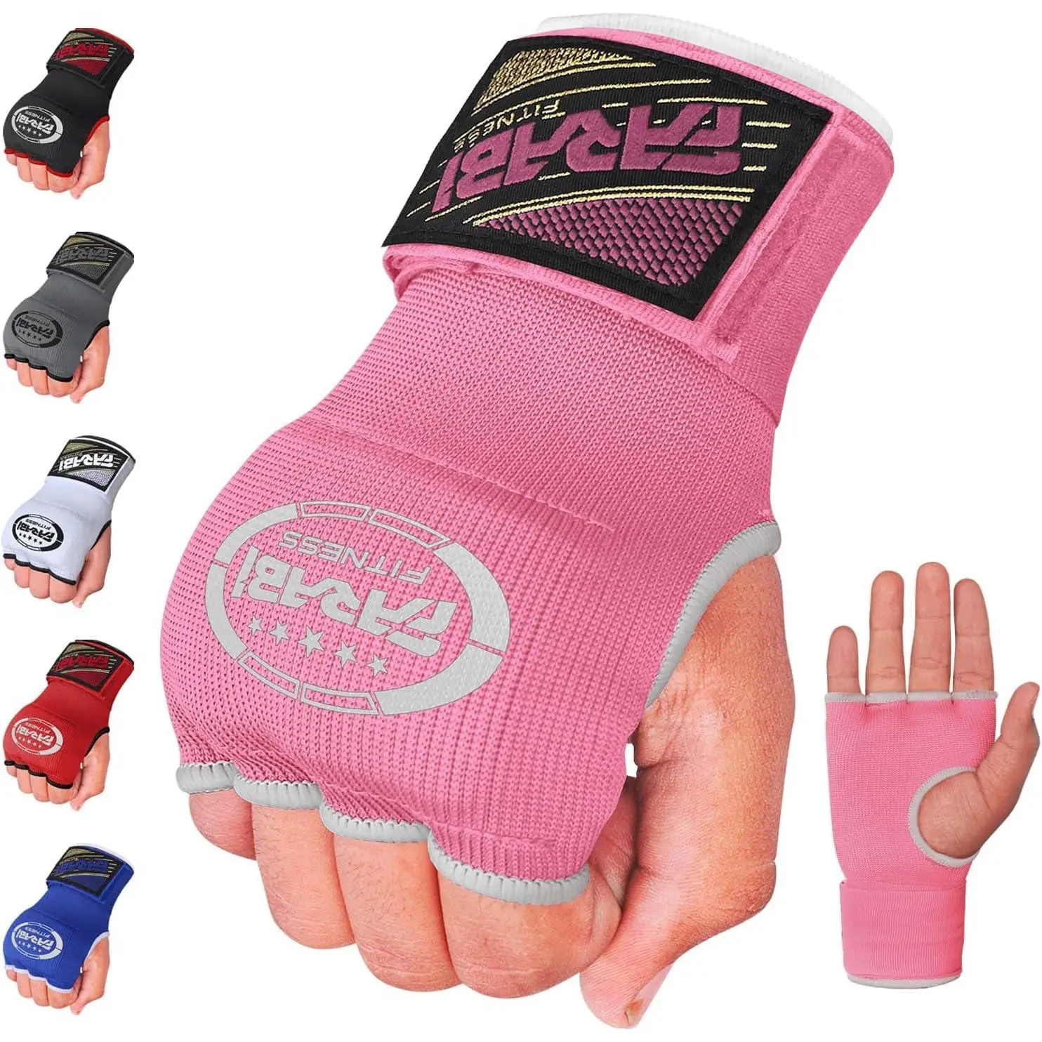 Boxing Hand Wraps - Men & Women Inner Gloves with Elastic Wrist Straps & Knuckle Support for Kicking and Muay Thai Activities