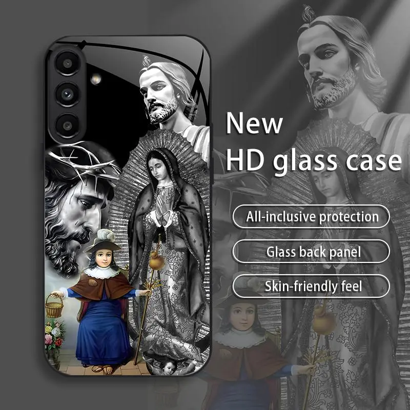 Suitable for [Galaxy A13 5g] Jesus New stylish high quality glass protective case affordable anti-drop anti-fingerprint-888