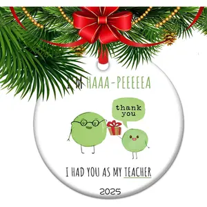 Thank You Teacher Ornament 2025, End of Year  from Student, 2025 Christmas Teacher Appreciation