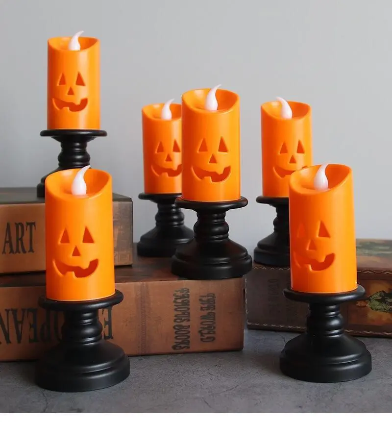 Halloween Candle Light LED Colorful Candlestick Table Top Decoration