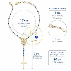 Rosary bracelet teal or dark blue available