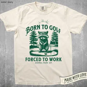 Funny Golf Shirt Raccoon Golfing Tee Gift for Golfer Vintag Golfing Tee, Golf Lover Shirt, Golfing Clubs, Golf Lover Gift Golf Animals Shirt