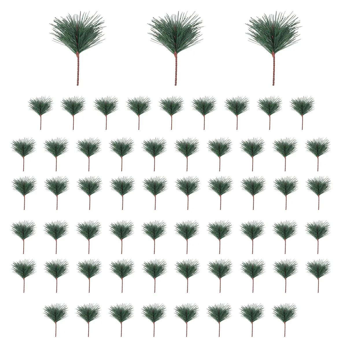 60 PC Artificial Green Pine Needles Branches-Small Pine Twigs Stems Picks-Fake Greenery Pine Picks for Christmas Garland