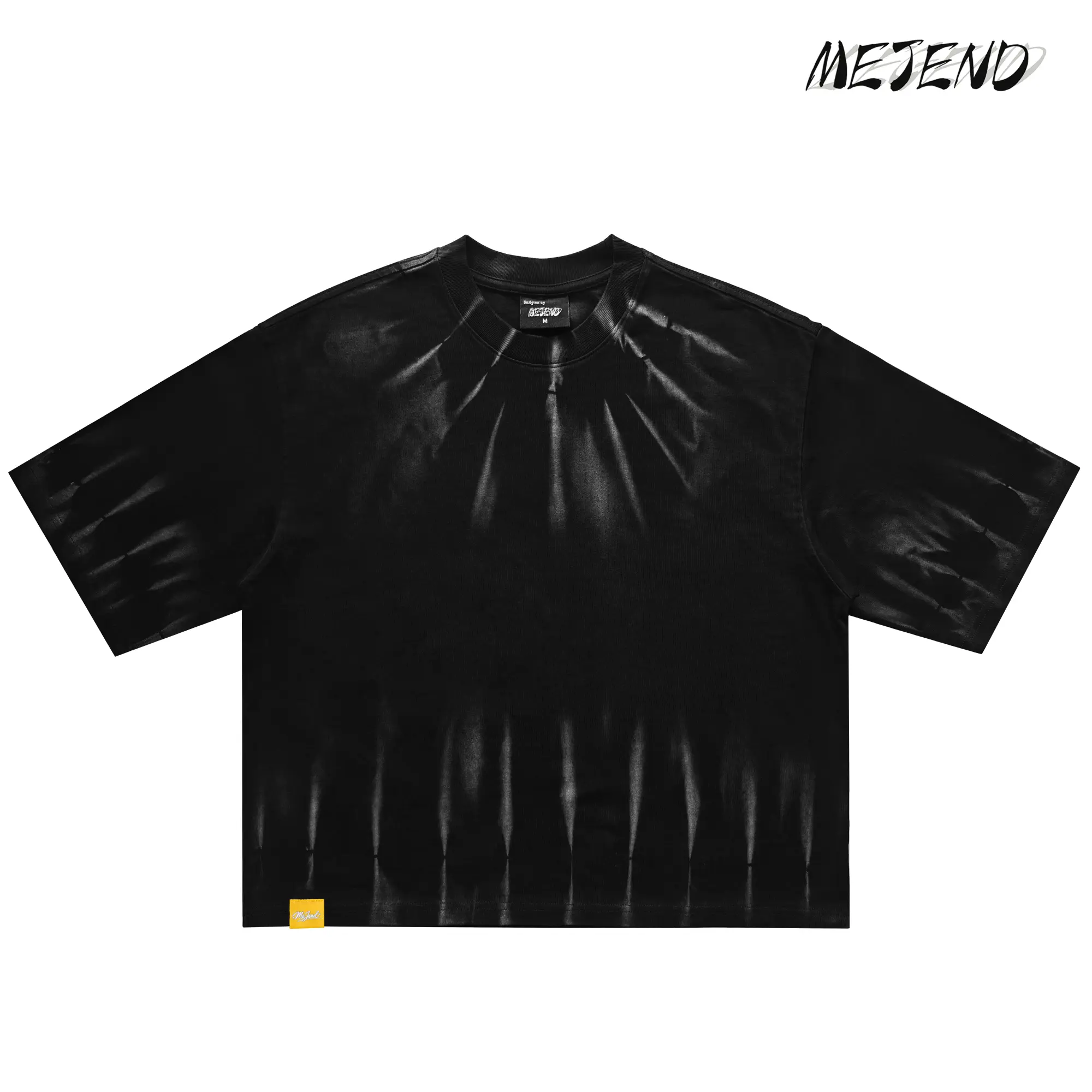 12oz Washed Cropped Shirt For Men, Hand-made whiskers Tee, Oversized Boxy Tee, 100% Cotton Streetwear Style