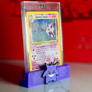 Adjustable Interchangeable Ganger Card Stand TCG - Perfect for Collectors Creators Fits Penny Sleeves Top Loaders Magnetic Cases Slabs Cell Phones Ideal for Card Shows Desks Shelves Streaming Setups Lightweight Durable Easy to Use