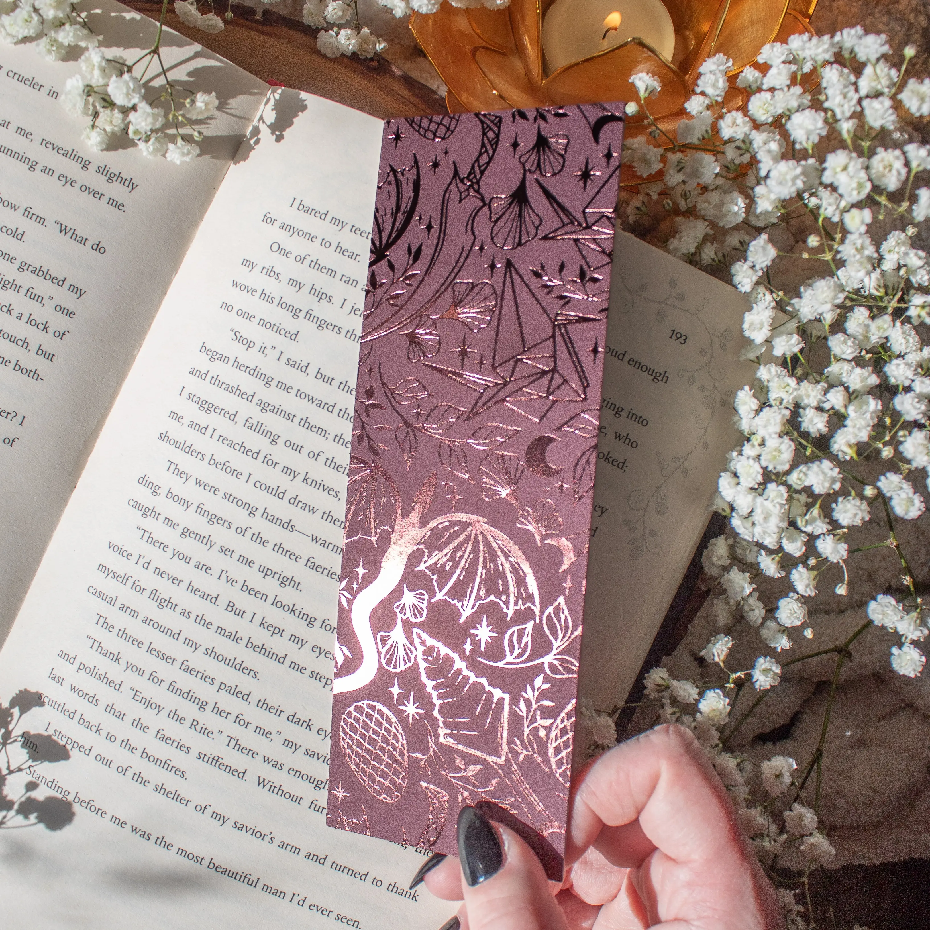 When The Moon Hatched Icons Foil Bookmark for Fantasy and Romantasy Readers