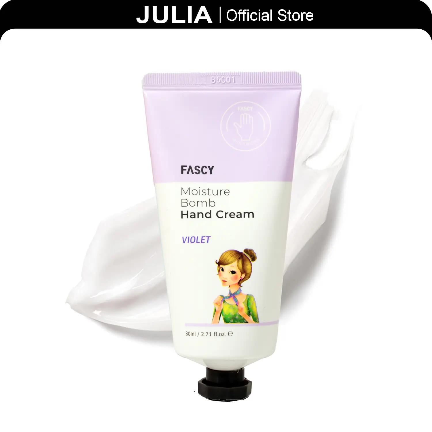 【BYULBYULSKIN】FASCY Moisture-Bomb Hand Cream | Shea Butter & Aloe Vera & Panthenol | Nourishes & Moisturize Dry Skin | Fast-Absorbing | Non-Greasy | Leaves Skin Soft & Fragrant | 80ml | Portable | Vegan