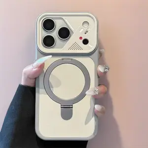 Mech Frame Hybrid Casing for for iPhone 17 16 15 Pro Max 14 13, Magnetic Stand Matte Finish Customized Phone Case with Secure Grip, Style Enhancement, and Reliable Protection, Smartphone Accessory tiktokshopspringglowup