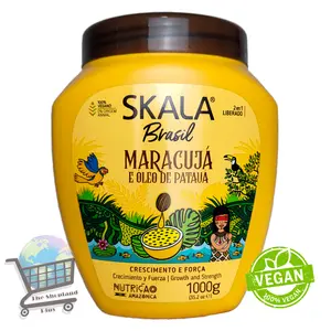 SKALA Hair Treatment Conditioning cream 2 in 1 (Maracuya) / Passion Fruit  net 35.2 Oz (1000g) / creme de tratamento 2 en 1 Maracuja e Oleo de Pataua Growth and Strength / product for curly, dry, damage, dull and messy hair Conditioner Haircare Oil strong