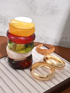 9-Piece Fashion Casual Resin Bracelet Set, Wide Band, Versatile Bracelet, Perfect for Daily Wear, Parties, Travel, Summer Accessories, Gift for Girlfriend, Mom