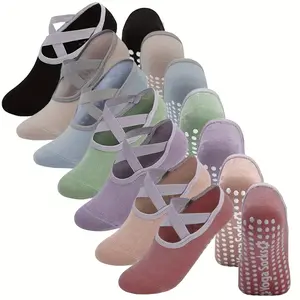 7 pairs Yoga professional Socks for Women's Non-Slip Grips & Straps, Ideal for Pilates, Pure Barre, Ballet, Dance, Barefoot Workout