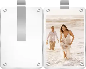 Car Sun Visor Photo Holder, 2 Pack Universal Magnetic Car Visor Clip, Personalized Picture Frame for Cars, Photo car visor clip