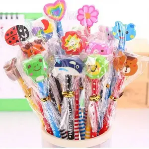 25 Hb Wooden Pencils with Erasers, Colorful Animal Design, Reusable Eraser, Natural Wood, School Office Art Supplies, Durable Stationery