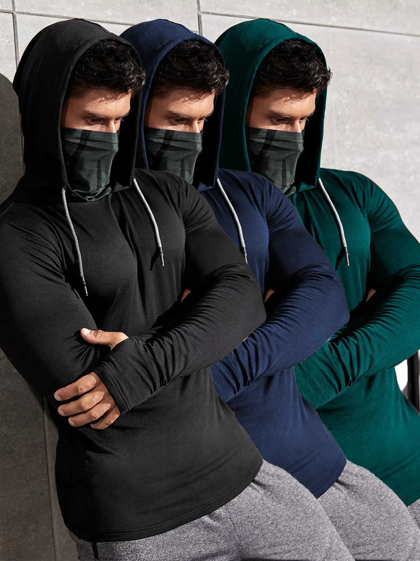 Men's Solid Hoodie, Casual Regular Fit Long Sleeve Hooded Sweatshirt for Spring & Fall, Men's Top for Daily Wear, Casual Athletic Wear, Athletic Hoodies, Fitness Athletic Streetwear