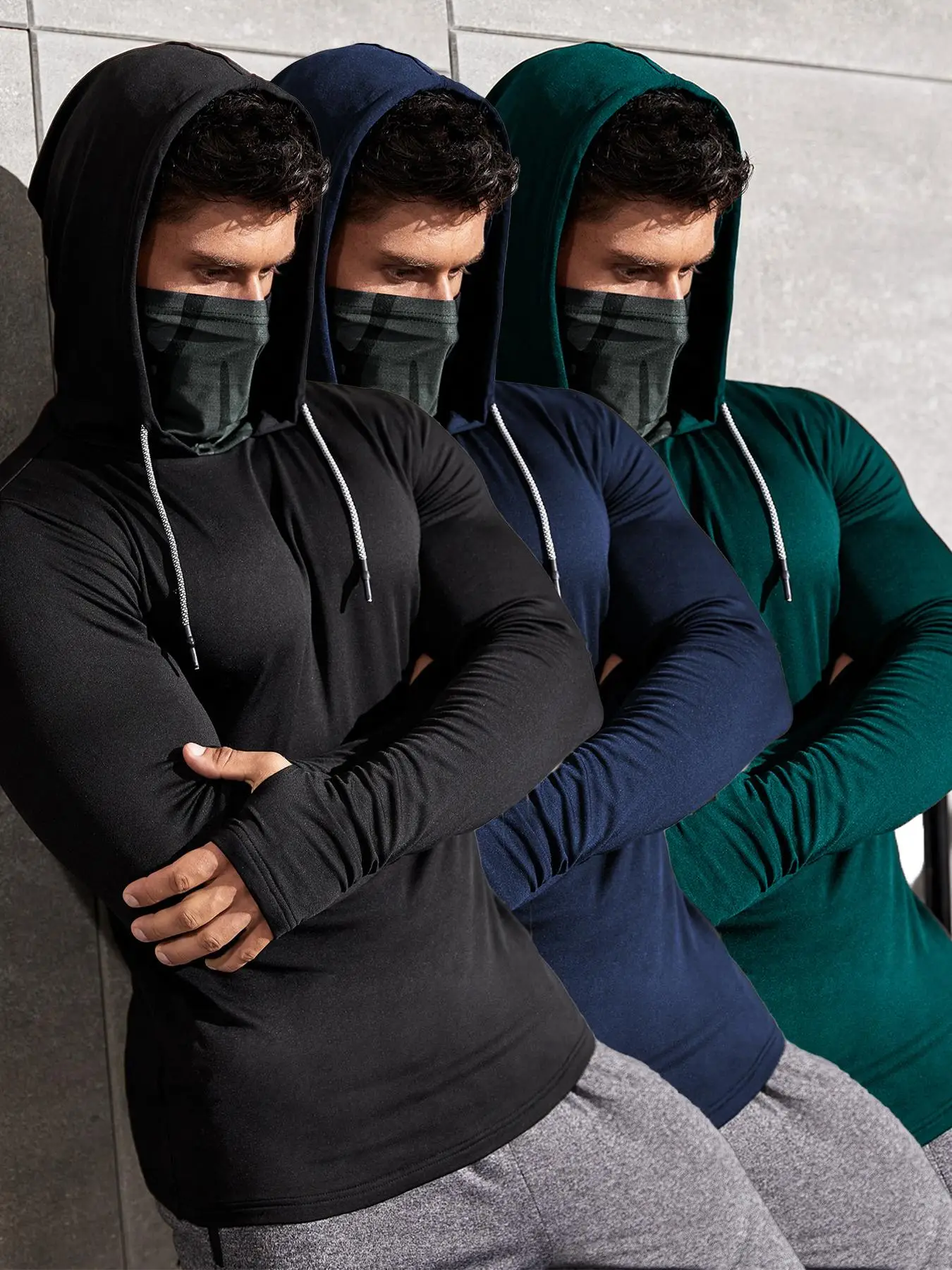 Men's Solid Hoodie, Casual Regular Fit Long Sleeve Hooded Sweatshirt for Spring & Fall, Men's Top for Daily Wear