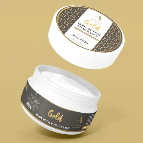 GOLD Body Butter Fragrance 250ml 8.45 oz Fragrance Cream by Aroma Concepts Shea Butter Infused AROMA GLOWS Scented
