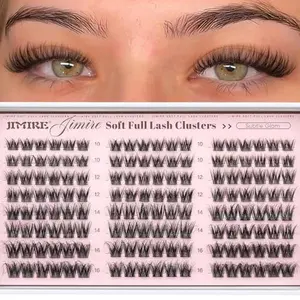 Fluffy Lash Clusters Wispy Eyelash Clusters 10-16MM Natural CC Curl Individual Lashes Clusters Eyelash Extensions with Soft Band DIY Cluster Lashes 144Pcs for Daily Wear for No Makeup Look by JIMIRE