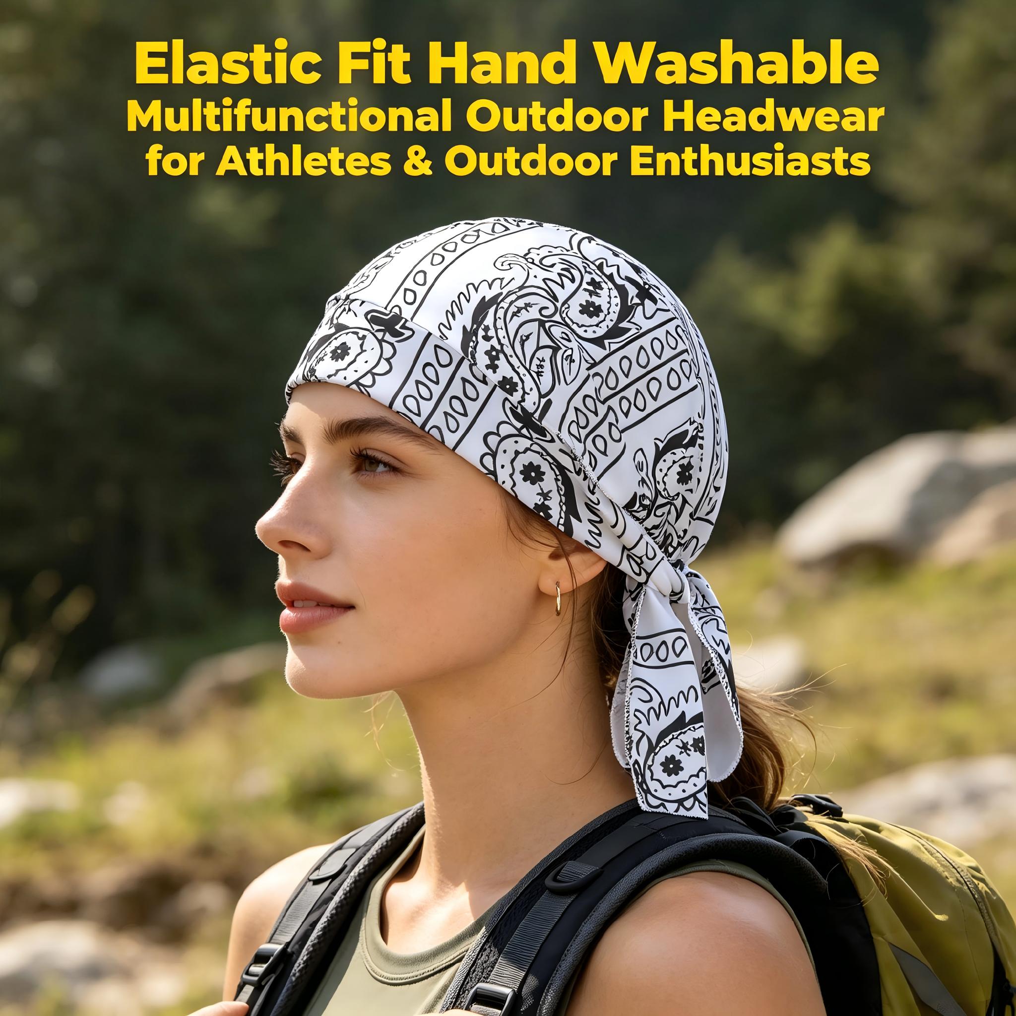 Boho Printed Bandana Headscarf, Adjustable Soft Lightweight Hair Cover for Daily Commute, Sports & Outdoor Headwear