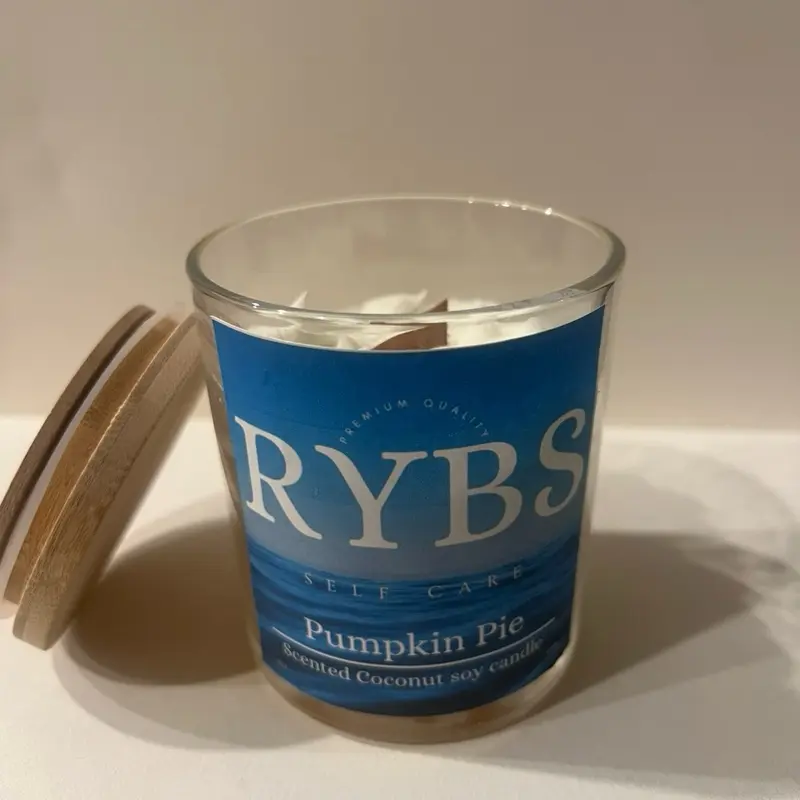 RYBS Pumpkin Pie Scented Candle - Premium Quality Coconut Soy Wax - Self Care Aromatherapy Candle