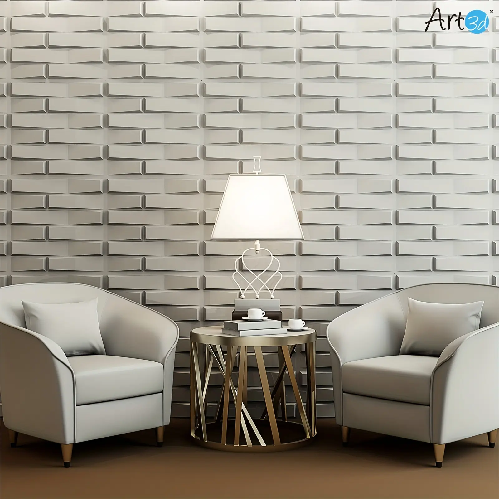 New Art3d Premium 3D Wall Panels - Realistic Brick Style, 12 Tiles Cover 32 Sq Ft, White - Transform Your Space with Ease, Durable & Stylis