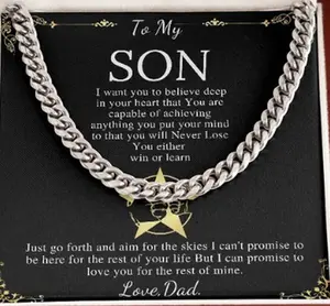 Father to Son Chain Necklace, Christmas Gifts for Son From Dad, Father Son Necklace,Graduation Gifts for Son from Dad,Son Valentine from Dad