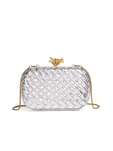 New Luxury Style Machine Woven Chain Clutch Bag, Fashion Evening Commute Box Bag, Single Shoulder Crossbody Bag