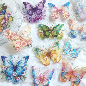 30 Pcs Laser Butterfly Stickers, Vibrant Non-Repeating Designs, Perfect for Water Bottles, Laptops, Suitcases, Skateboards, Guitars, Party Decorations, Vibrant Variety, Self Adhesive Stickers