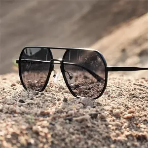 Luxury Metal Rim Aviator Polarized TAC Sunglasses Vintage Style UV Protection Fishing Driving Eyewear