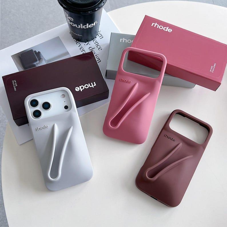 Rhode Lip Balm Holder Phone Case for iPhone – Soft Silicone Peptide Lip Tint Case, Hailey Bieber Style Makeup Lover Gift