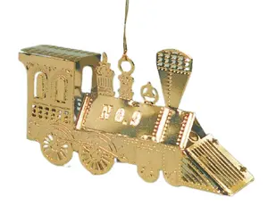 Brass Christmas Train Ornament