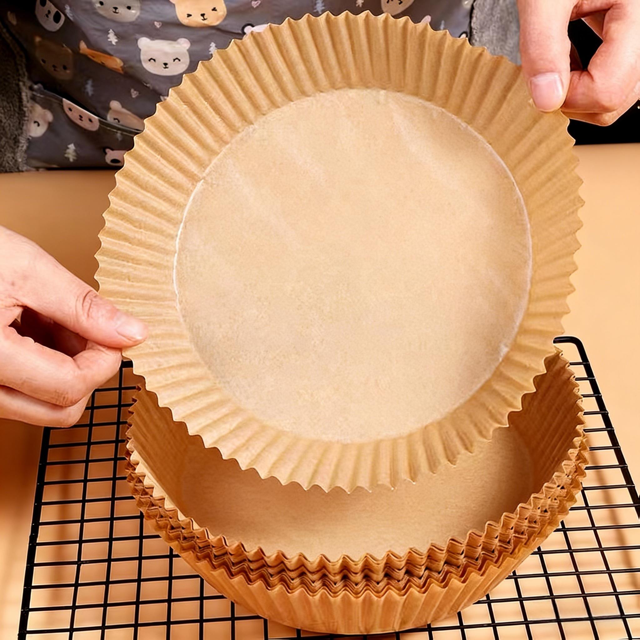 100PCS Premium Square Air Fryer Liners - Non-Stick, Oil-Resistant & Food-Grade Parchment Paper for Baking, Cooking & Microwave (Disposable & Convenient)